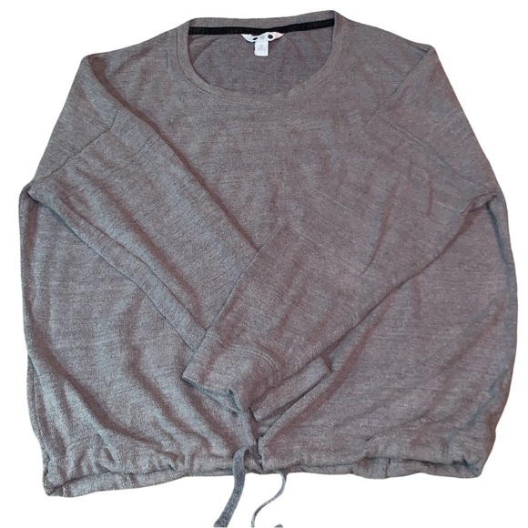 Three Dots Womens Size M Gray Pullover Long Sleeve Drawstring Waist Sweater - Picture 6 of 7